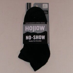 HOLLOW Performance Alpaca Black No Show Socks Size Large Black